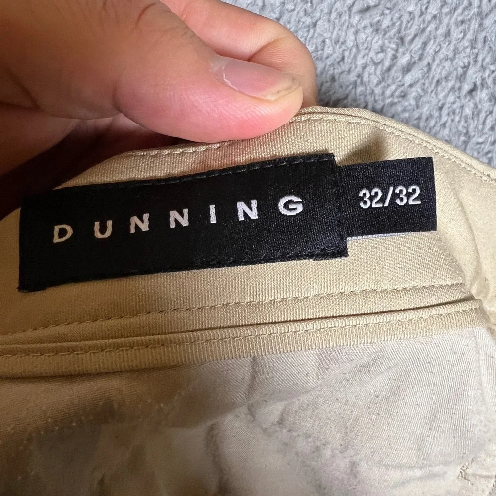 Dunning Mens 32x32 Khaki Golf Pants Flat Front‎ Performance Stretch